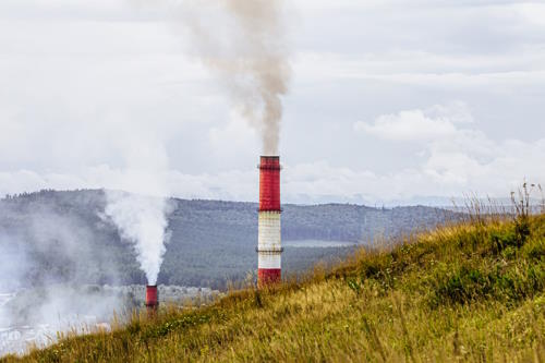 smokestack pollution, environmental lawsuit concept